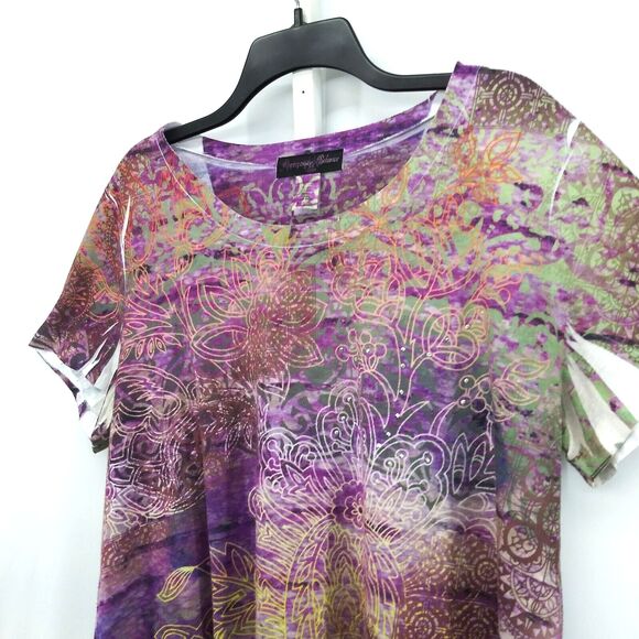 Appropriate Behavior Shirt Womens Size 2X Purple All Over Print Pullover Top - Picture 2 of 6